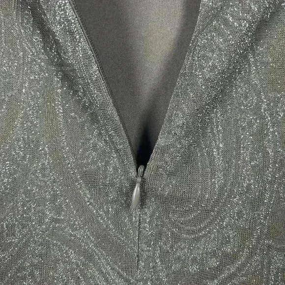 Anne Klein shimmer long sleeve turtleneck women medium NEW gray - Picture 4 of 7